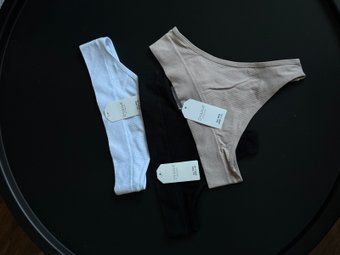 Стрінги в рубчик, Бежевий, L-XL